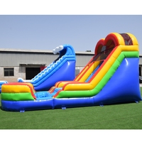 Toboggan aquatique gonflable personnalisé avec piscine, équipement de jeu extérieur, jeux aquatiques gonflables, toboggan aquatique pour la location