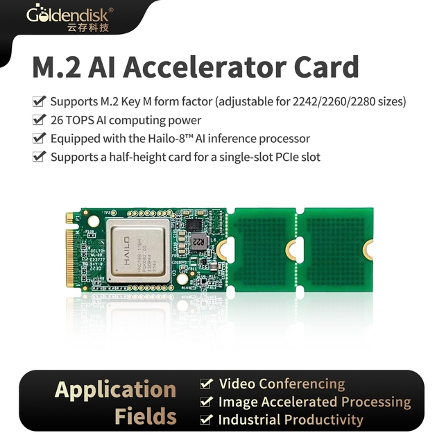 Hailo-8 M.2 AI Accelerator Card 26 TOPS Edge Computing PCIe Gen3