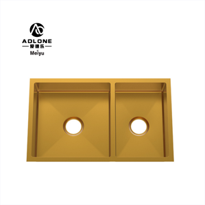 Évier de cuisine à une cuvette en acier inoxydable brossé 50/50 fait à la main avec égouttoir - Product Image 3