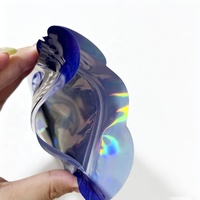 Unieke vorm 3,5g holografische voedselverpakking ritssluitingszak vochtbestendig op maat gemaakte Mylar folie zak voor koekjes en snacks