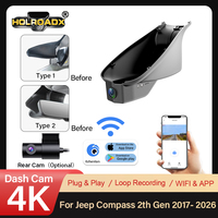 Caméra de tableau de bord HOLROADX 4K Plug and Play pour Jeep Compass 2ème génération (2e Gen) 2017-2026, caméra de voiture avec WiFi et mode parking 24H, DVR automobile