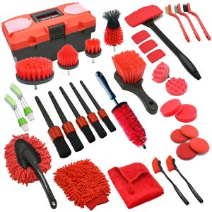 <span class=keywords><strong>Kit</strong></span> complet de lavage de <span class=keywords><strong>voiture</strong></span>, ensemble de <span class=keywords><strong>nettoyage</strong></span> de 16 à 35 pièces avec contenu réglable, comprenant une brosse pour perceuse, une serviette en microfibre, une éponge et un gant - Product Image 6