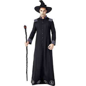 Costume de magicien, sorcier, sorcier, pour homme, <span class=keywords><strong>cosplay</strong></span>, pour Halloween, Purim, costumes de fête, déguisement - Product Image 4