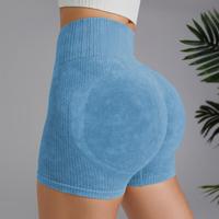 Shorts et pantalons trois-quarts de yoga et de sport en nylon délavé à la sable, taille haute, coupe skinny, effet push-up, séchage rapide