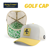 Casquette de baseball imperméable personnalisée à 5 panneaux, casquette de golf perforée laser haute performance, casquette trucker perforée, casquette snapback en gros
