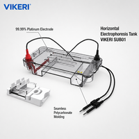 Cuve d'électrophorèse horizontale VIKERI SUB01 OEM pour la séparation d'ADN en laboratoire avec électrode en platine de haute pureté à 99,99 %
