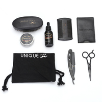 Suyqs — kit de soins pour la croissance de la barbe et moustache, ensemble 6 en 1, pour hommes, étiquette privée