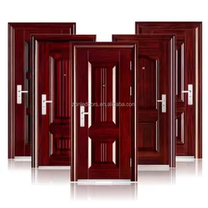 American Standard Size UL Listed Fire Rated Steel Hollow Metal Commercial Door With Panic Push Bar And Glass