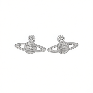 Pendientes de botón chapados en oro E4383 con diseño de constelación, corte brillante redondo, microincrustaciones de aleación, joyería de moda unisex. - Product Image 1