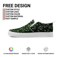 Mocassins en toile à imprimé floral personnalisé OEM/ODM, baskets à enfiler pour hommes et femmes, rehaussantes, confortables, toutes saisons, doublure en maille