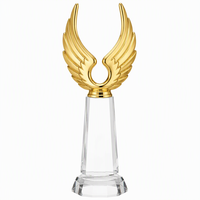 Trophée personnalisé en bois, cristal et métal, plaque gravée pour la reconnaissance d'entreprise, médaille pour événements