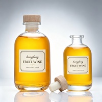 Fabriekslevering 250ml 375ml 500ml Luxe Glazen Fles met Houten Kurk voor Fruitwijn Whisky Likeur Drank
