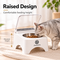 Gamelle automatique intelligente pour chat à détection de mouvement avec couvercle, pour aliments secs et humides, en acier inoxydable