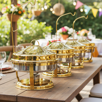 ORIX Réchaud de buffet rond de luxe chauffé au combustible pour hôtels, mariages et traiteur