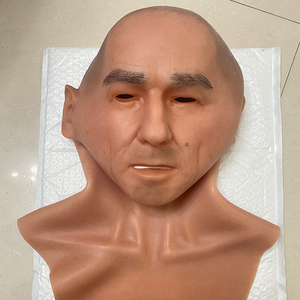 Suministro directo de fábrica, máscara de cabeza realista, máscara humana de silicona, fiesta de disfraces, Cosplay, travestismo, cara completa, máscara de hombre <span class=keywords><strong>mayor</strong></span> - Product Image 3