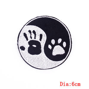 Adesivi con toppa decorativa con <span class=keywords><strong>gatto</strong></span> bianco e nero con <span class=keywords><strong>ricamo</strong></span> in bianco e nero - Product Image 6