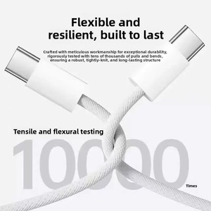 Cavo USB <span class=keywords><strong>Type</strong></span>-<span class=keywords><strong>C</strong></span> a <span class=keywords><strong>Type</strong></span>-<span class=keywords><strong>C</strong></span> da 120W a ricarica rapida PD e trasferimento dati, con schermatura a treccia, per iPhone 15 16 17 Pro Max (iOS) - Vendita Calda - Product Image 2