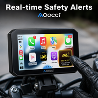 Aoocci BX 5,5" Motorrad-GPS mit Carplay, Totwinkel-Erkennungsradar und Dual-Kamera 1080P für Sicheres Fahren