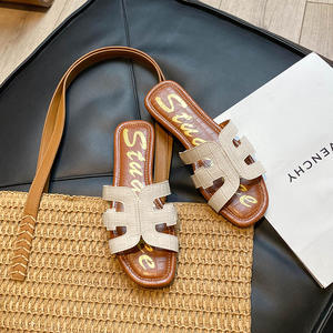 Babouches en Cuir de Haute Qualité pour Dames 2025, Sandales Plates d'Extérieur pour Femmes, Claquettes de Plage Classiques d'Été - Product Image 2