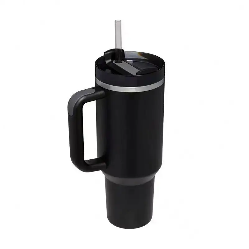 Portatile da esterno personalizzato in acciaio inox 40oz tumbler con manico paglia quencher doppia parete tazza da caffè viaggio isolato boccale di birra