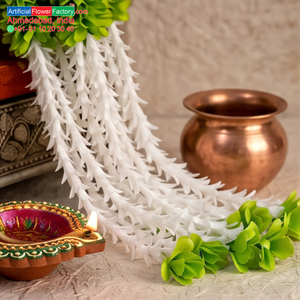 Artificial Green and <b>White</b> Flower Garland Decorative <b>Hanging</b> Floral Mala for Wedding Festival Temple Event Decoration - Product Image 5