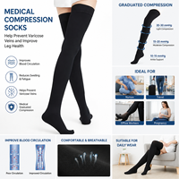 Bas de compression personnalisables 20-30 mmHg à bout fermé, bas de compression graduée de qualité médicale pour les varices
