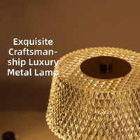 Lampe de table moderne rechargeable en cristal, sans fil, à intensité variable, pour ambiance de restaurant, style nordique, veilleuses de bar, commande tactile pour bar et restaurant