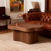 Table basse en bois durable de style nordique moderne et écologique avec cadre en métal pour salon, bureau, table à thé