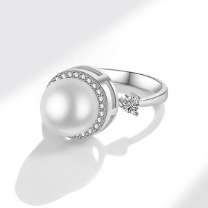 High Quality Shell Pearl Gemstone <b>Rings</b> Rotating Anxiety <b>Adjustable</b> <b>Ring</b> Copper Gold Plated Trendy for Women - Product Image 3
