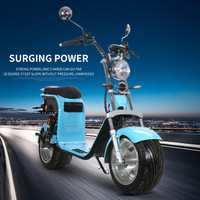 Motocicleta Eléctrica Azul de Alta Velocidad Estilo Harley de Dos Ruedas, Vehículo Deportivo para Adultos, 2000W20AH, Alcance Máximo 120KM