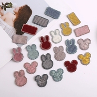 DIY kleine konijn gebreide stoffen patch kinderkleding, schoenen, hoeden, decoratieve accessoires, kleurrijke hartaccessoires