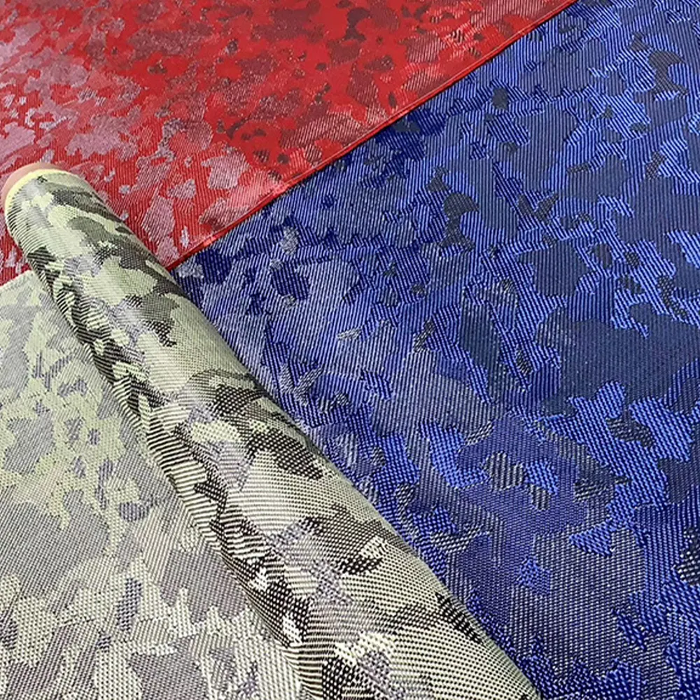 Zame màu xanh ngụy trang Carbon Aramid lai vải Camo sợi carbon vải ngụy trang Jacquard lai vải