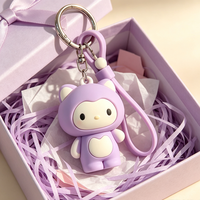 Porte-clés tendance en PVC souple sur mesure, images personnalisées de dessins animés et d'animaux, haute fidélité, étanche, vente en gros OEM ODM