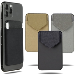 Portefeuille de téléphone portable adhésif personnalisé de nouvelle conception, autocollant résistant, tissu élastique, porte-cartes à coller - Product Image 5