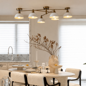 <b>Modern</b> Multi Head <b>Ceiling</b> <b>Light</b> Rotatable Brass Frame Semi Flush Mount Lamp For Living Room - Product Image 1