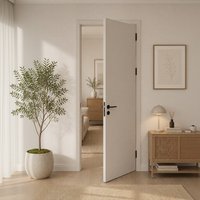 Puerta Interior de Madera Sólida con Acabado en Pintura al Agua, Precio de Fábrica, Color Personalizado, para Dormitorio o Apartamento