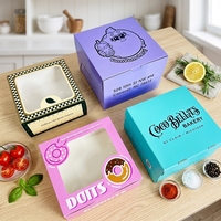 Boîte en papier kraft réutilisable, écologique, transparente, pliable, personnalisée, en matériaux recyclés, pour emballage de sandwichs et gâteaux