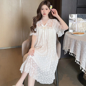 ชุดนอนลูกไม้<span class=keywords><strong>แบบ</strong></span>ย้อนยุคสำหรับผู้หญิงชุดนอนลูกไม้สำหรับผู้หญิงสินค้ามาใหม่2025ชุดกระโปรงสั้นลูกไม้<span class=keywords><strong>แบบ</strong></span>ใหม่สำหรับฤดูร้อน - Product Image 4