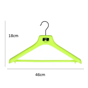 Fluo Yellow Male Suit Display Plastic Hanger With Custom Logo Functional Multifunctional Design Injection Technics