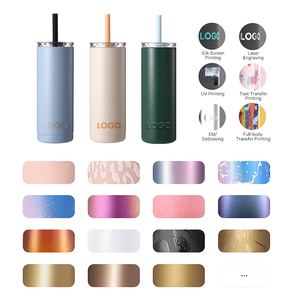 Botella de Agua de Acero Inoxidable de Doble Pared de 20 oz/600 ml, Libre de BPA, con Logotipo Personalizado, Tapa con Boquilla y Pajita, para Oficina y Actividades al Aire Libre - Product Image 5