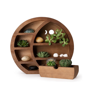 Wholesale Custom Rustic Living Room Display Decor Pine <strong>Moon</strong> Wood Wall <strong>Shelf</strong> For Children - Product Image 1