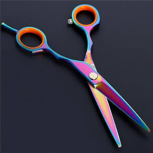 Tijeras de peluquería personalizables de 5.5 pulgadas, planas y de entresacar, de acero inoxidable 440C, para diestros, uso estético - Product Image 3