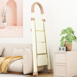 Échelle domestique <span class=keywords><strong>pliable</strong></span> télescopique en A, échelle à <span class=keywords><strong>marches</strong></span> en acier carbone épaissi et renforcé, petite et légère, livraison directe - Product Image 2