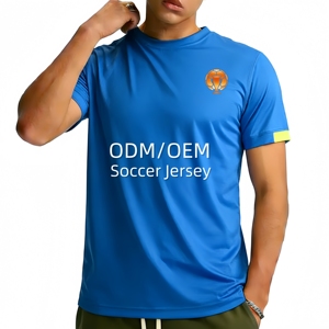 Maillot de football et t-shirt de football en maille respirante à séchage rapide en polyester 100% uni de haute qualité pour hommes en gros - Product Image 2