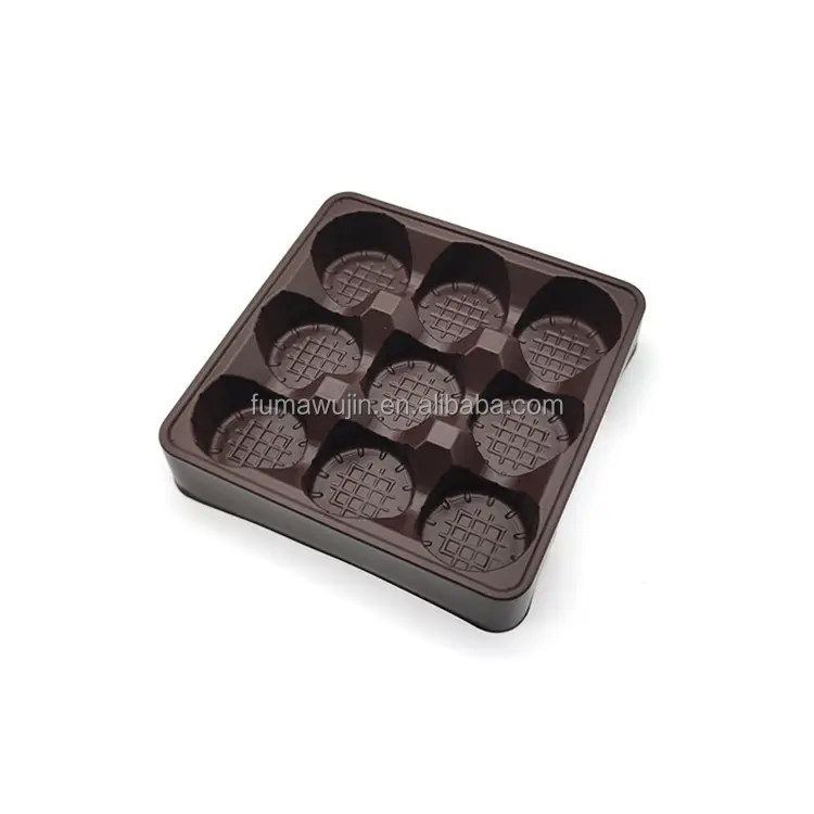 Kotak Kemasan Hewan Peliharaan Plastik Kelas Makanan Nampan Dalam Blister Kustom Kotak Cokelat Biskuit Baki