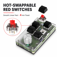 Mini Teclado Inalámbrico SIKAI Tri-Modo de 6 Teclas y 1 Perilla, BT 2.4G USB, Panel de Teclas de Acceso Rápido Personalizables, Retroiluminación RGB para Edición de Volumen y Flujos de Trabajo de Creadores