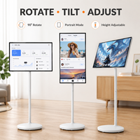 24 27 Inch Portable Smart Display Android Touch Screen Mobile TV with Rolling Floor Stand for Home Office