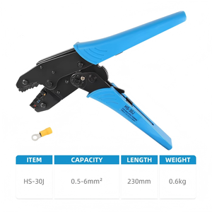 HS-30J Portable Crimping <b>Pliers</b> <b>Set</b> For Terminals Industrial Grade Front Entry High Carbon Steel - Product Image 4
