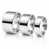 Bagues Simples en Véritable Argent Sterling 925 pour Femmes et Hommes, Fini Poli Brillant, Coupe Confortable, Idéales pour Alliances et Amoureux