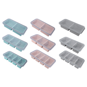 Silicone Food <b>Storage</b> Boxes 2 3 4 Compartment With Lids Divided Molds Freezer <b>Containers</b> Freshness Preserving Baking Camping Use - Product Image 4